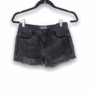⭐️ Free People Black Denim Wash Distressed Shorts